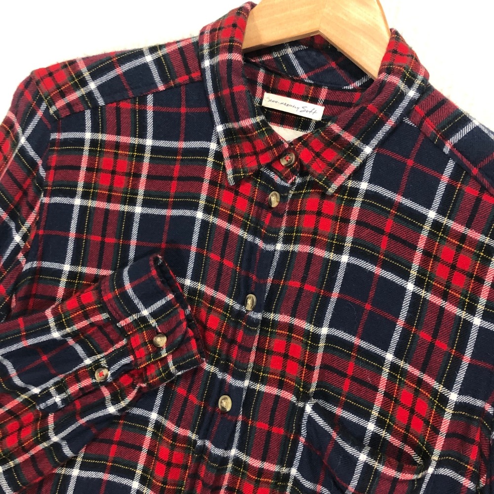 American Eagle Outfitters Boyfriend Fit Flannel Shirt Women's S‎ Plaid Button Up